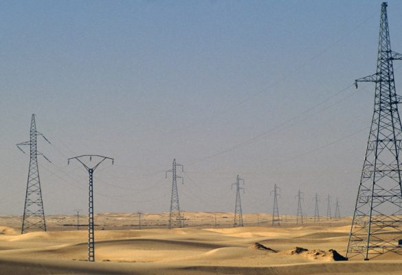 ALGERIA - MAY 11: Pylons near El Oued, Sahara Desert, Algeria. (Photo by DeAgostini/Getty Images)